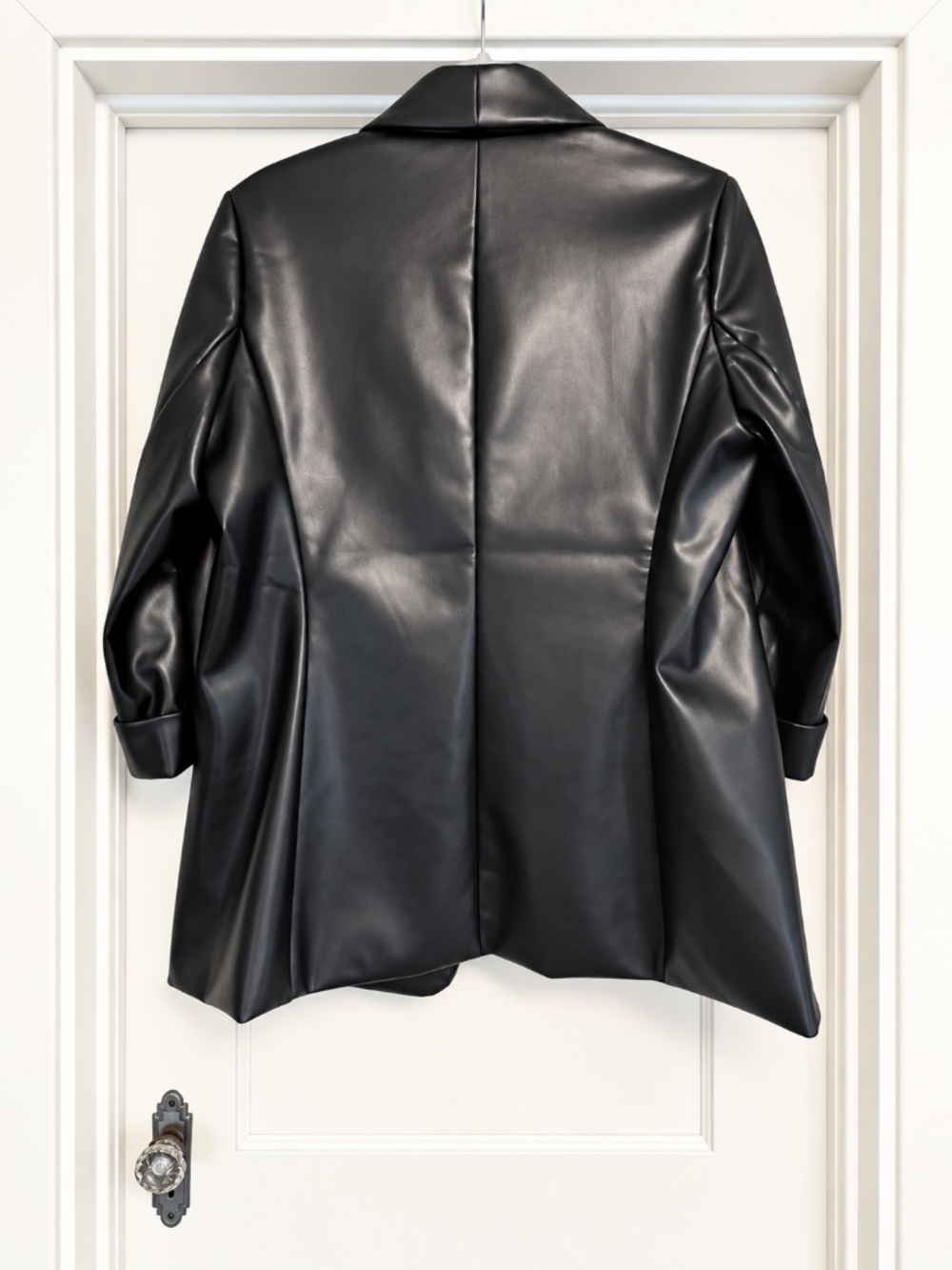 Anne Klein Black Faux Leather Blazer – Size L - Picture 5 of 5
